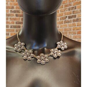 Pearl/White Crystal Flower Collar